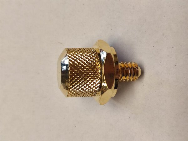 Batteriepolschraube vergoldet gerändelt PS-1 Gewinde 8mm *Restposten