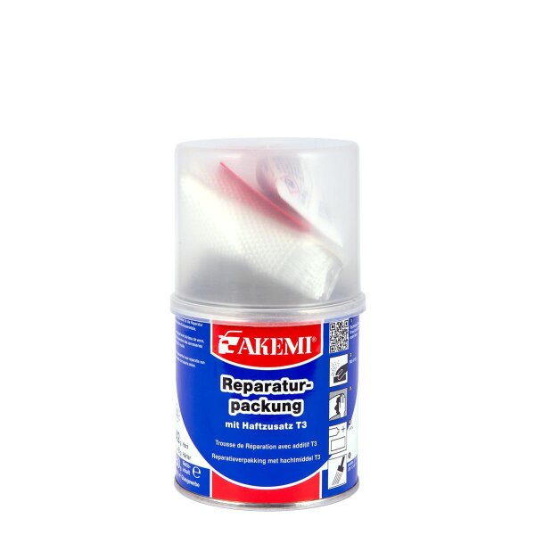 Reparaturharzpackung 250g Set mit Glasgewebe Harz und Härter AKEMI 30225