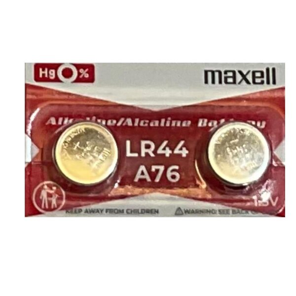 Knopfzellen Paar LR44 A76 maxell 1,5V GA13, V13GA, AG13