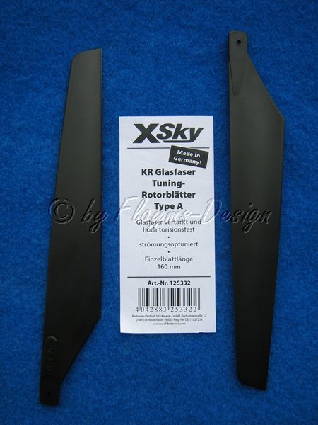 KR Tuning- Rotorblätter (Glasfaser) X-Sky f. Heli Typ A
