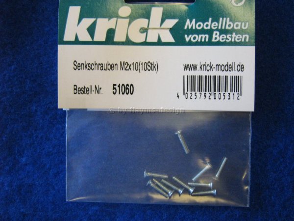 Senkkopfschrauben M2X10mm (10) Krick 51060