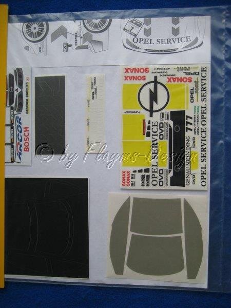 Decorbogen Set Opel Astra DTM 1:24 mit Scheibenabkleber Carson 69171