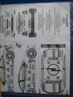 Decorbogen Set Opel Astra DTM 1:24 mit Scheibenabkleber...