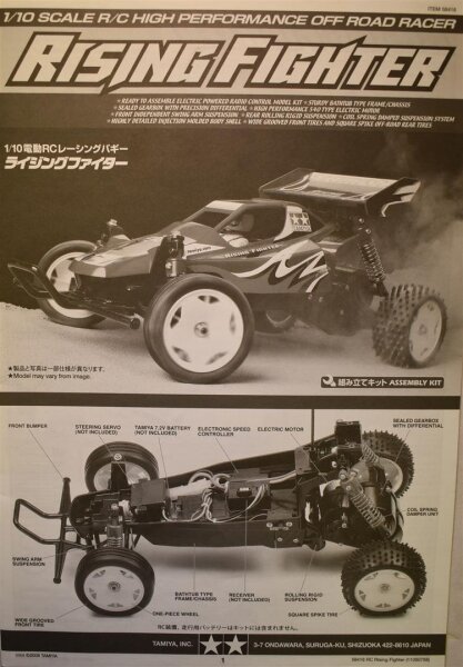 Bauplan mit Ersatzteilliste für Rising Fighter Tamiya 58416 Bedienungsanleitung Bauanleitung