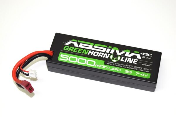 LiPo Stick Pack 7,4V-45C 5000mAh 2S Hardcase (T-Plug, DEAN) Absima 4140009