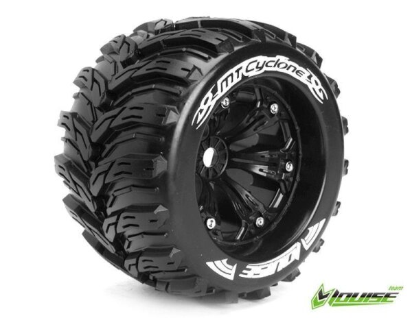 MT 3.8 CYCLONE 1/8 Sport Räder (2) schwarz 17mm TRAXXAS, HPI / 1/2 Zoll Offset / LOUISE  3220BH
