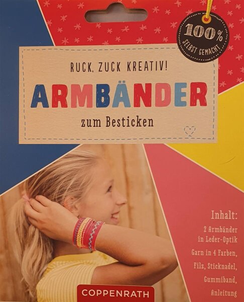Armbänder zum Besticken rot,ab 8 Jahren Coppenrath Ruck, zuck kreativ!