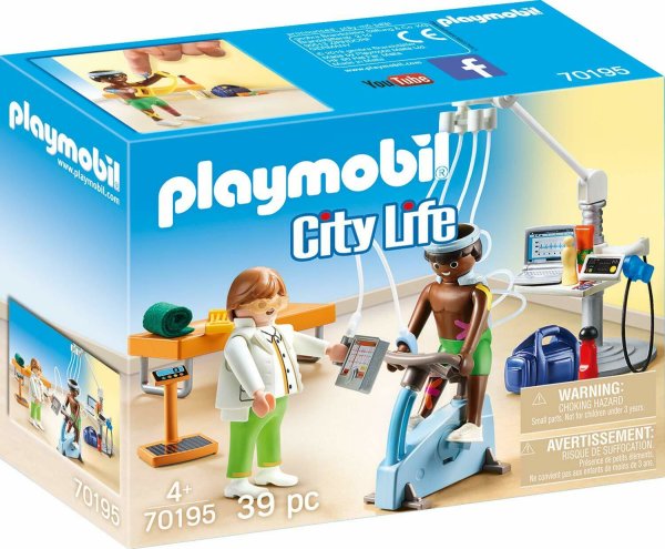 playmobil City Life Krankenhaus beim Physiotherapeut Arzt und Krankenschwester Spielset
