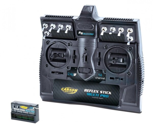 FS Reflex Stick Multi Pro 2.4G 14-Kanal Fernsteuerungsanlage Carson 501003 Pultsender
