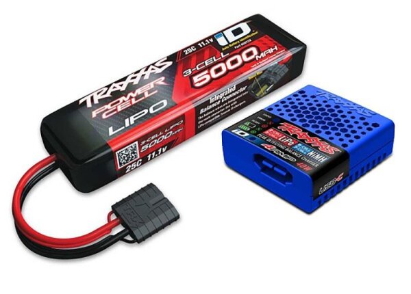 USB-C 4A Ladegerät + LiPo 5000mAh 3s 11,1V Set TRAXXAS mit iD-Akkuerkennung