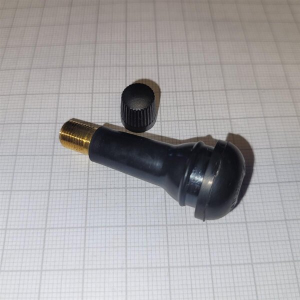 Gummi Ventil Snap in EHA TR414 mit Ventilkappe für PKW Felgen Made in Germany