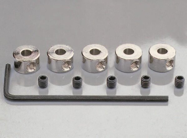 5 St. Stellringe 2 mm mit Gewindestift und Schlüssel R.E.M 030130