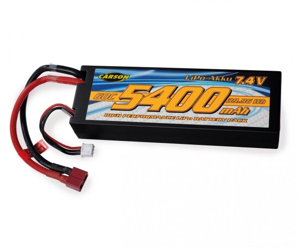 7,4V/5400mAh LiPo Race Akku T-Plug Hard Case Carson 500608234