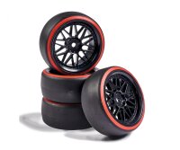 Carson 1:10 Räderset Drift schwarz rot 4 Stück 500900157