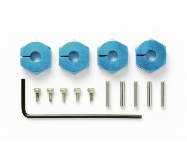 Tamiya Radmitnehmer Aluminium 5mm blau 4 Stück 300053823