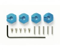 Tamiya Radmitnehmer Aluminium 5mm blau 4 Stück...