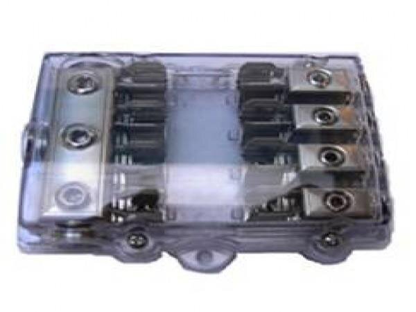 Glasrohr-Sicherungshalter AGU 4-Fach 3x25qmm auf 4x10qmm, vergoldet 1Z293