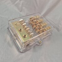 Glasrohr-Sicherungshalter AGU 4-Fach 3x25qmm auf 4x10qmm, vergoldet 1Z293