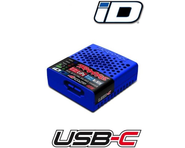 USB-C Ladegerät 40 W 4A für NiMH & LiPo – iD-Erkennung Traxxas TRX2985