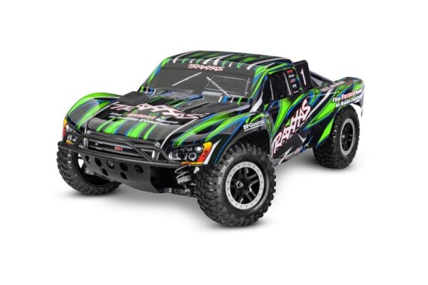 Traxxas Slash 4x4 VXL Brushless RTR – Clipless grün, 1:10 Short Course. Ohne Akku und Ladegerät