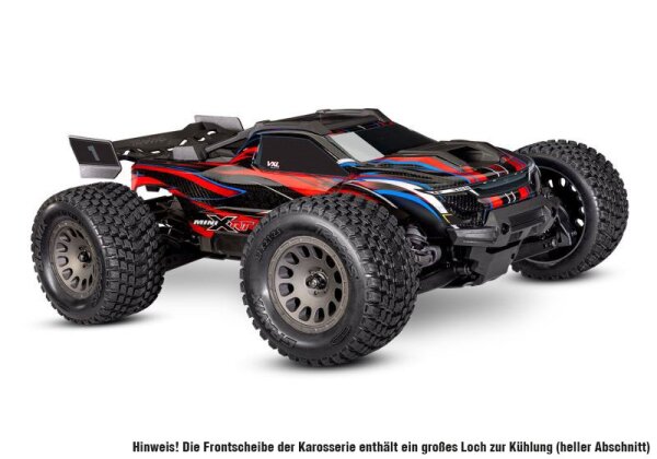 Traxxas MINI-XRT 3S-Power 4x4 rot 1/16 MT RTR V1 , HD-Teile, mit 2S Lipo/Lader Mini-Promo