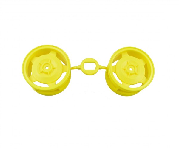 Buggy Felgen 1:10 hinten 12mm Hex Star Dish neongelb (2)