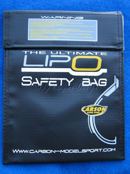 LiPo-Safety Bag Schutzbeutel Laedesack 18x22cm f&uuml;r Li-Po Akkus