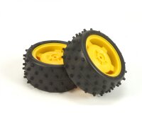 Reifen Felgen Paar gelb 9400239 Tamiya SPIKE für...