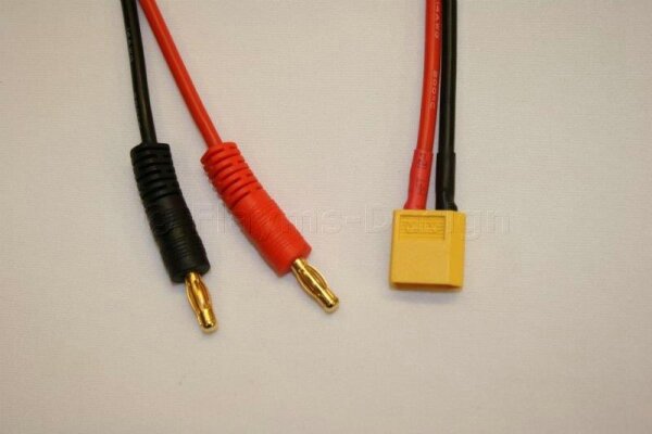 Ladekabel XT-60 30cm 14AWG XT60 auf 4mm Bananenstecker 2,5qmm Kabel